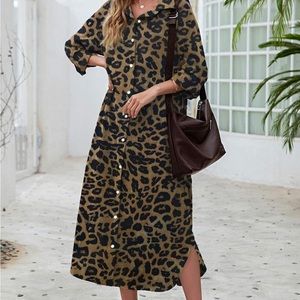 NWT Leopard Print Casual T-Shirt Maxi Dress